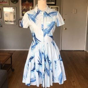 Zac by Zac Posen blue tropical print dress